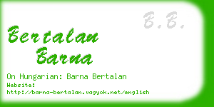 bertalan barna business card